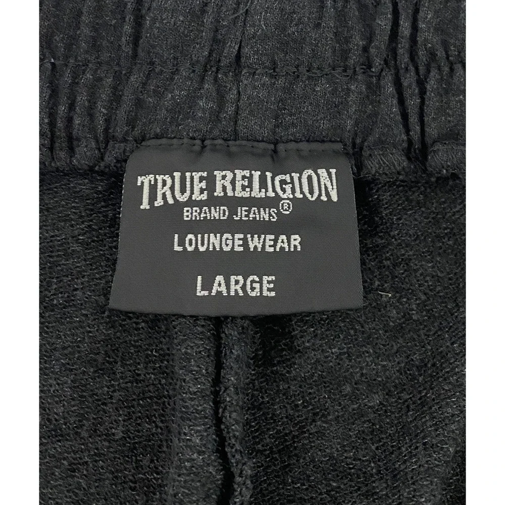 True Religion Loungewear‎ Mens Large Black Gold Logo Jogger Sweatpants